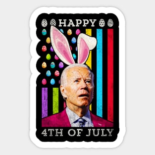 Funny Biden Easter Happy 4th Of July Bunny Easter Eggs Sticker